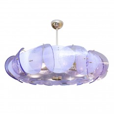 Lavender Murano glass drum chandelier 